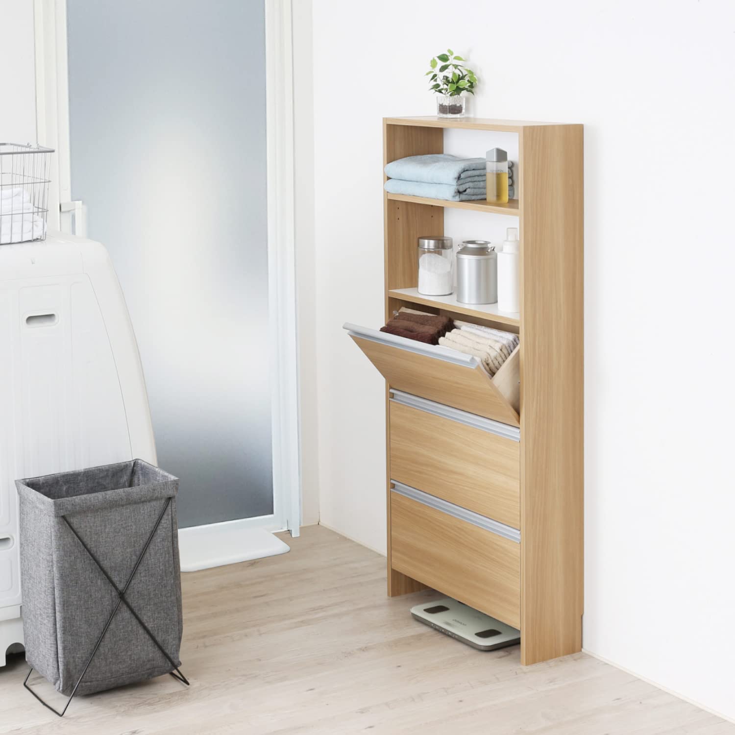 Amazon｜川口工器 ランドリー収納 薄型 ラック サニタリーチェスト